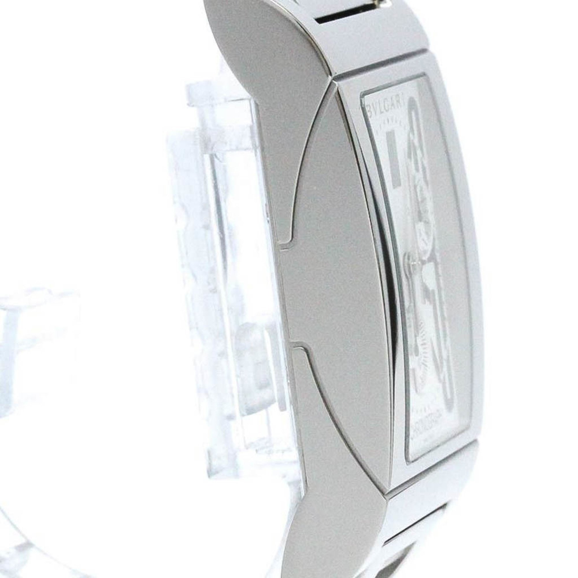 Polished BVLGARI Rettangolo Stainless Steel Quartz Mens Watch RTC49S BF572317