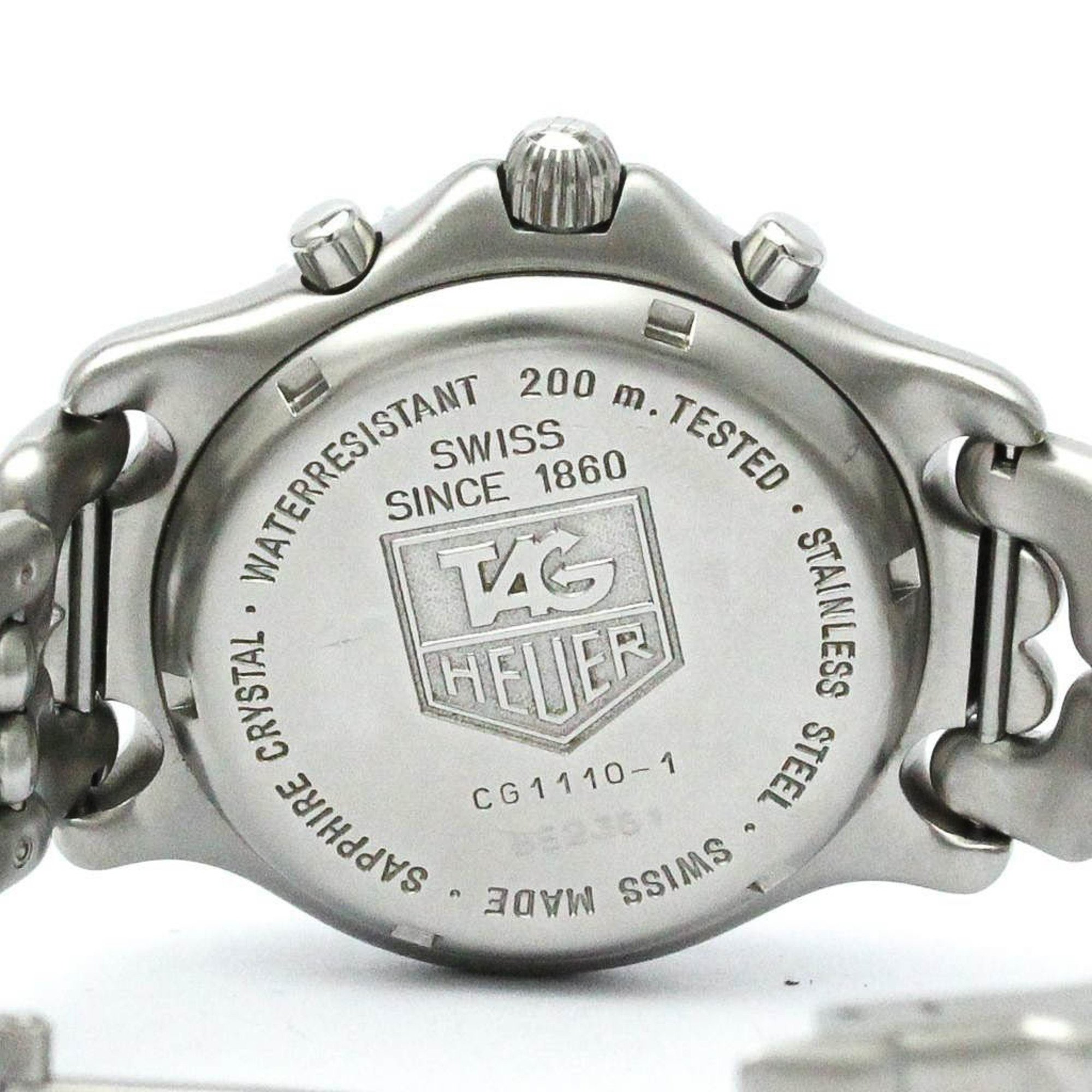 Polished TAG HEUER Sel Chronograph 200M Steel Quartz Mens Watch CG1110 BF572574