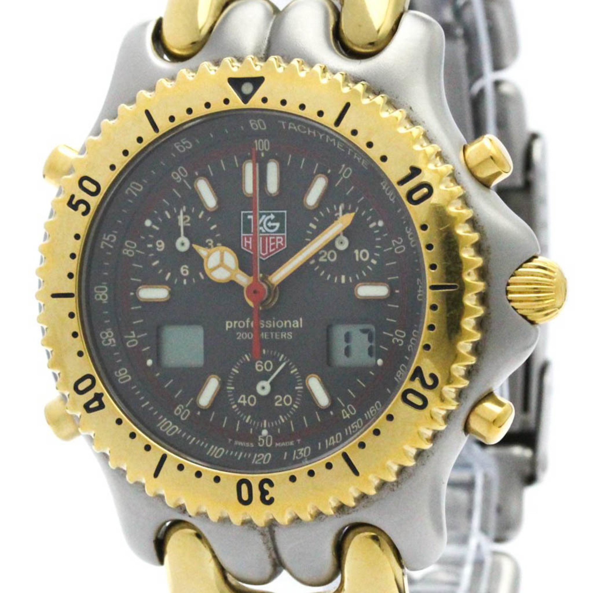 TAG HEUER Sel Chronograph Gold Plated Steel Quartz Mens  Watch S25.206 BF572212
