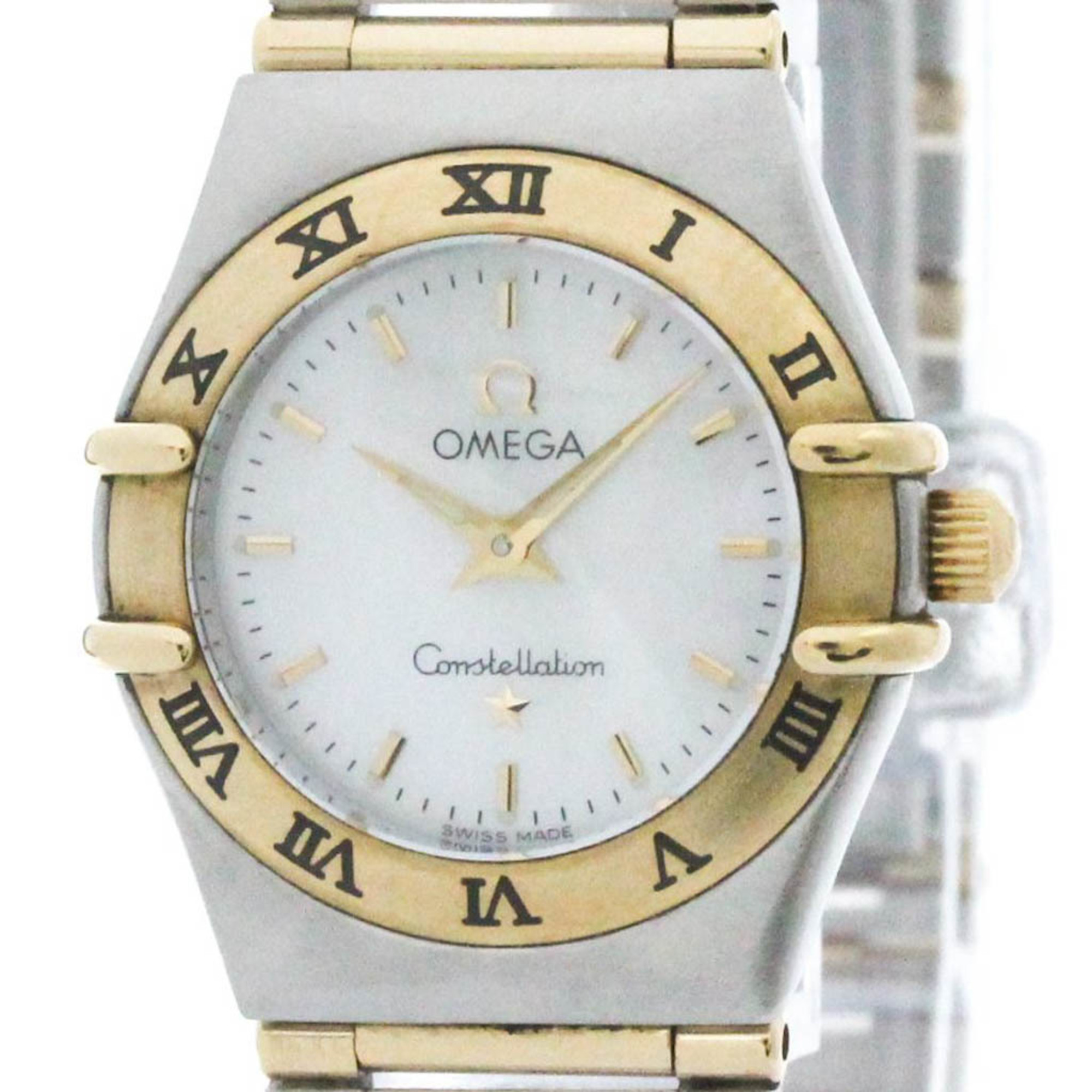 Polished OMEGA Constellation MOP 18K Gold Steel Quartz Watch 1262.70 BF572172