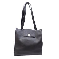 Bvlgari Bulgari tote bag, black, leather, for women, men, unisex, shoulder