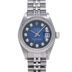 ROLEX Rolex Datejust 10P Diamond 69174G Ladies SS/WG Watch Automatic Blue Gradient Dial