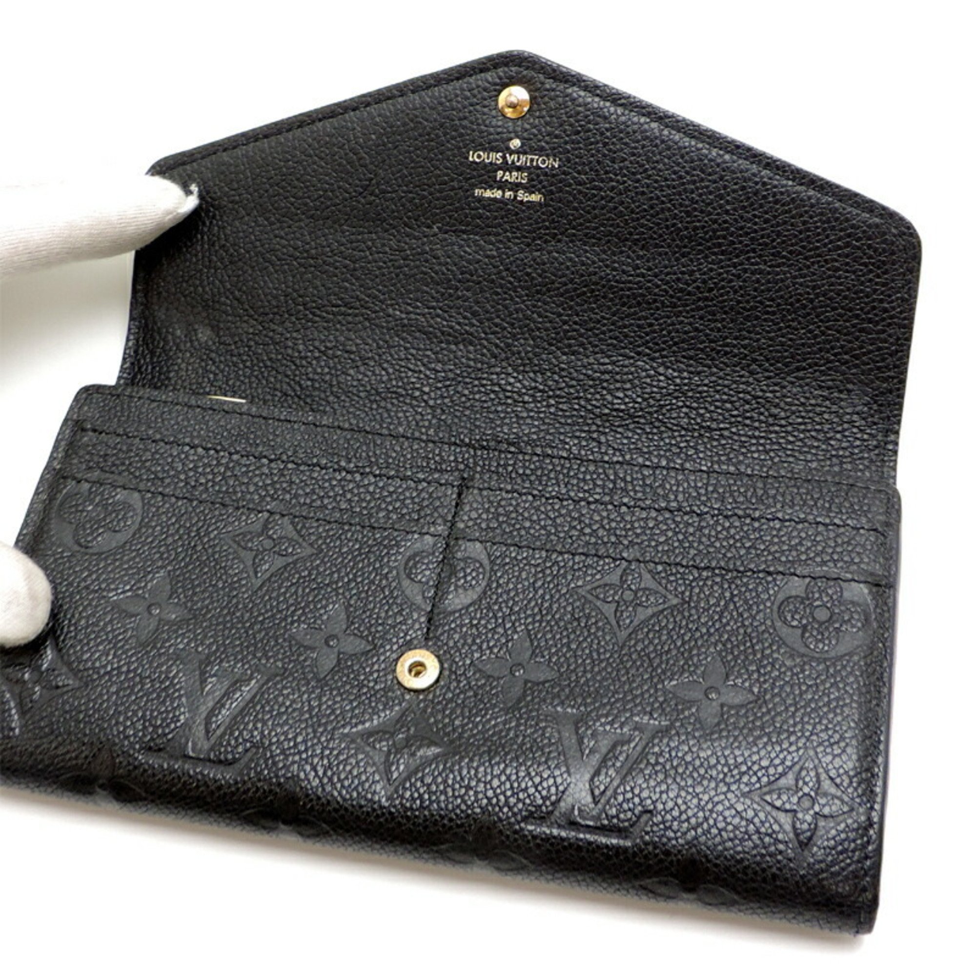 Louis Vuitton Portefeuille Sarah Women's Long Wallet M61182 Monogram Empreinte Noir (Black)
