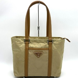 Prada handbag tote bag beige nylon ladies triangle PRADA