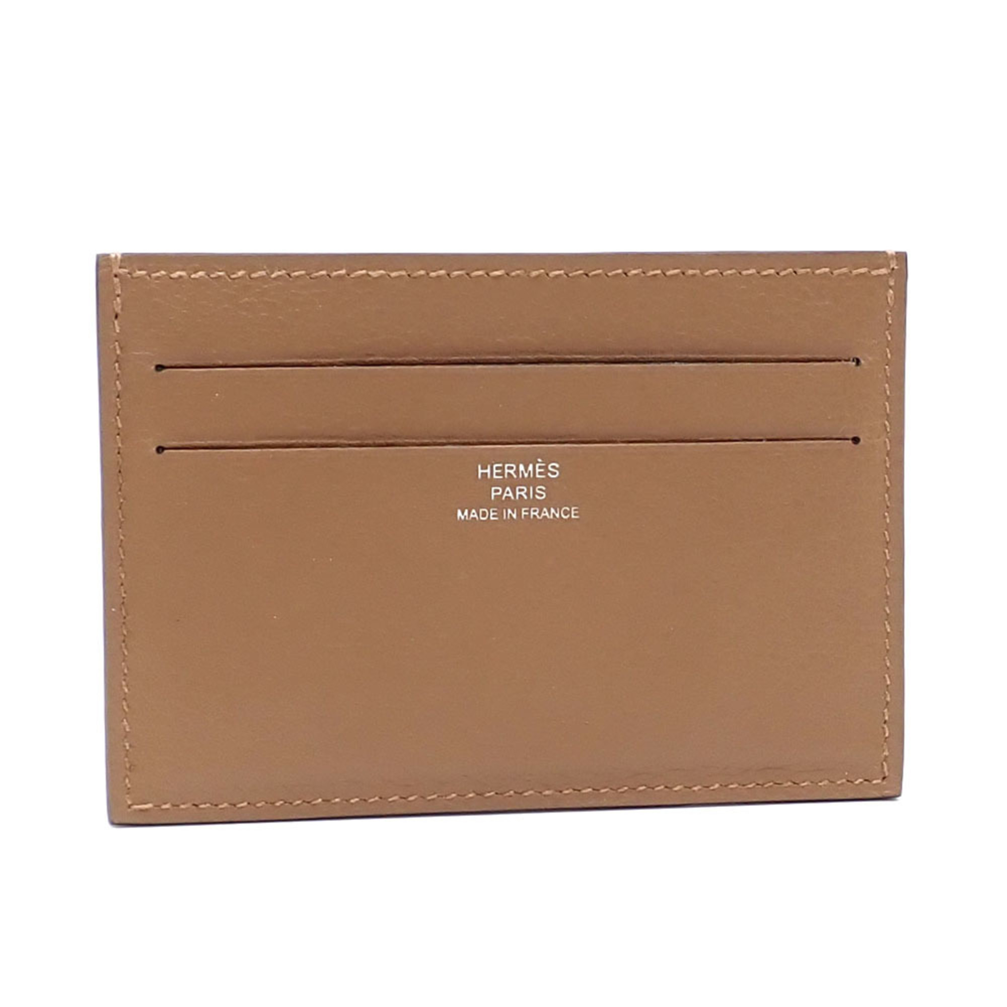 Hermes Citizen Twill Silkin Card Case for Women, Brown, Swift Leather, W Stamp, Made around 2024, Case, Pass