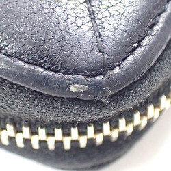 Chanel Round Long Wallet Matelasse 19 Women's Black Lambskin AP0726 Leather Coco Mark