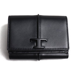 TOD'S T Timeless Leather Wallet Bi-fold Black XAWTSVB9100RORB999 Women's
