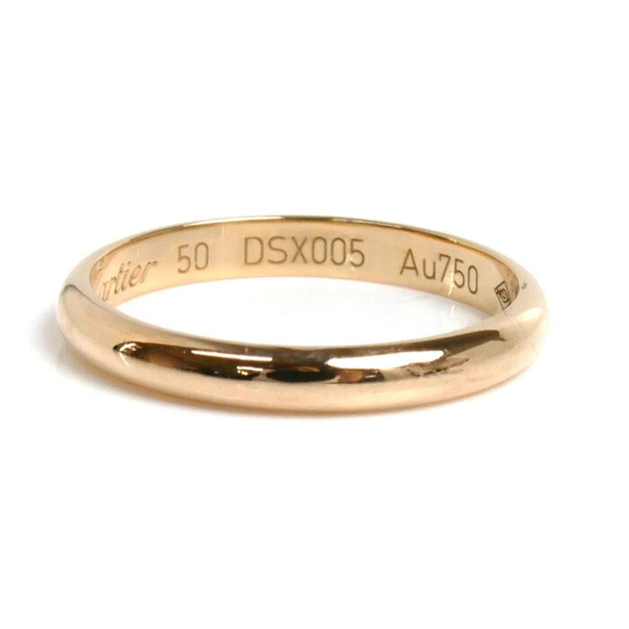 CARTIER K18PG Pink Gold 1895 Wedding Ring B4088150 Size 10 50 2.1g Women's