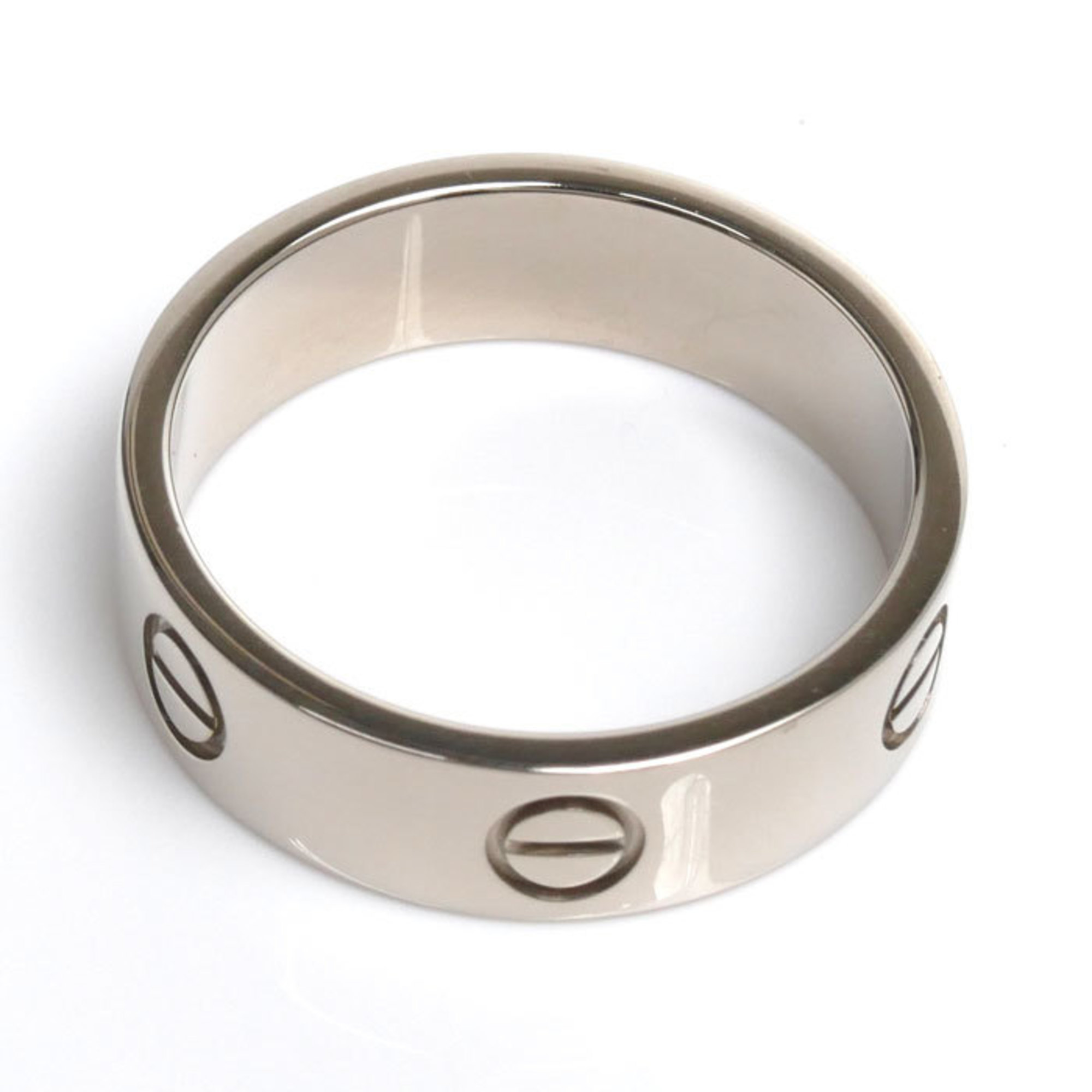 CARTIER K18WG White Gold Love Ring, Size 18.5, 59, 8.4g, Men's