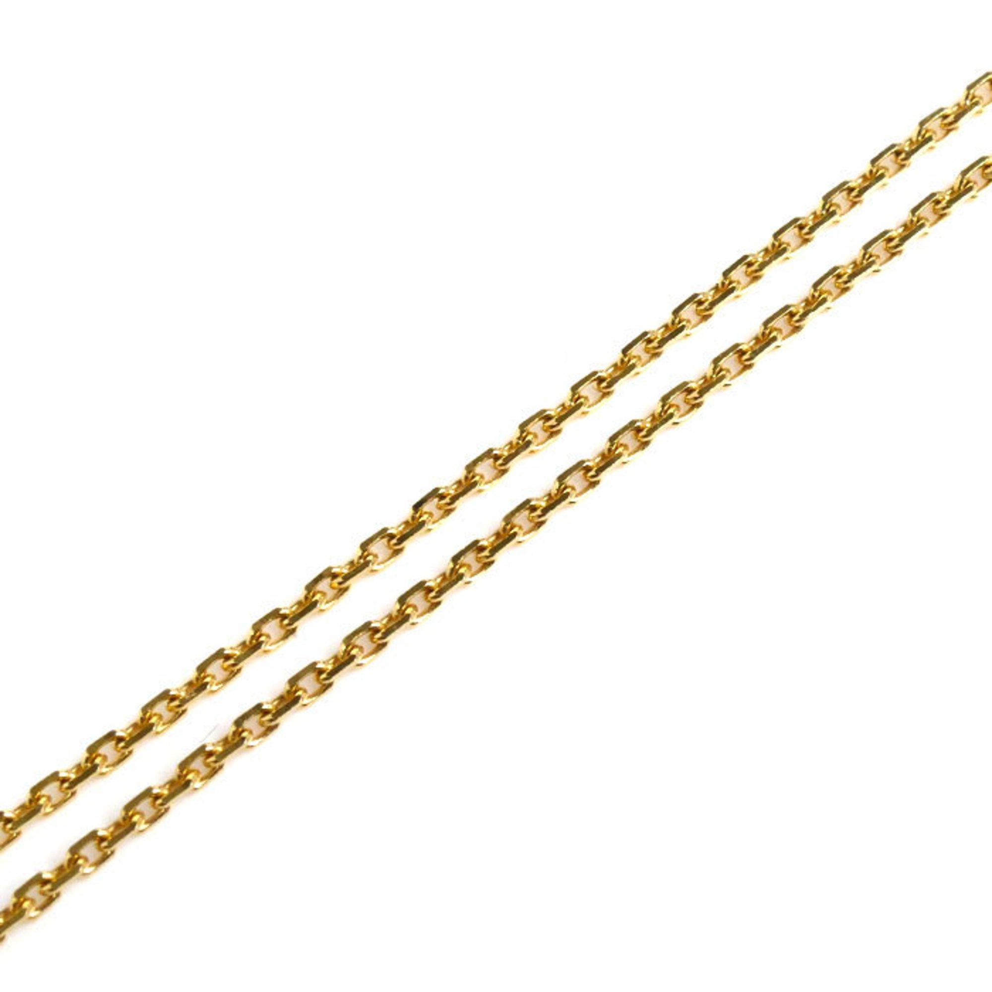 Van Cleef & Arpels K18YG Yellow Gold Alhambra Malachite Necklace VCARO9VA00 5.7g 47cm Women's