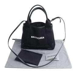 BALENCIAGA Navy Cabas XS 2-Way Shoulder Bag Black 390346 Women's