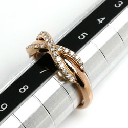 TIFFANY&Co. Tiffany K18PG Pink Gold Infinity Diamond Ring, Diamond, Size 8, 3.5g, Women's