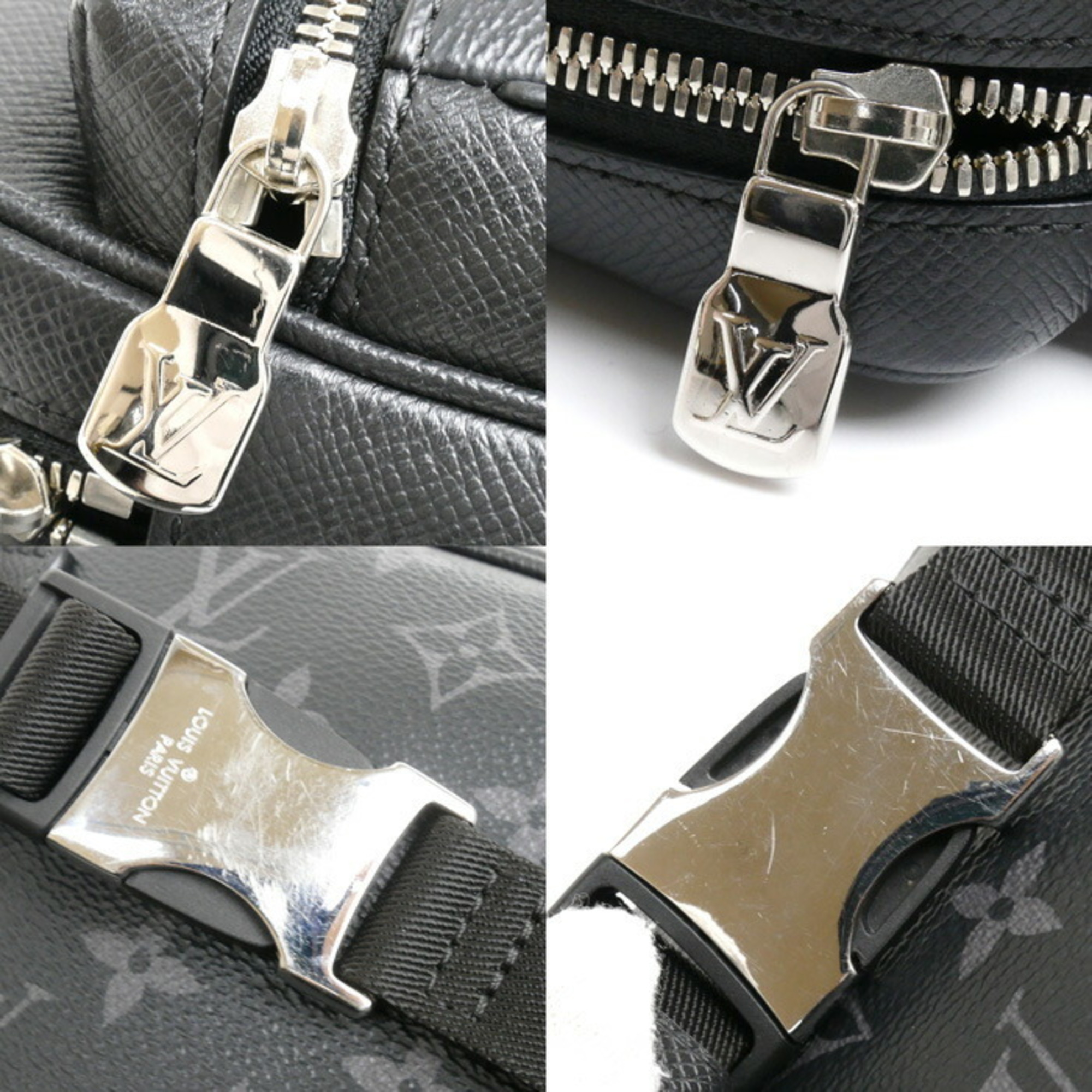 LOUIS VUITTON Louis Vuitton Taiga Rama Bum Bag Outdoor Body Black M30245 Men's