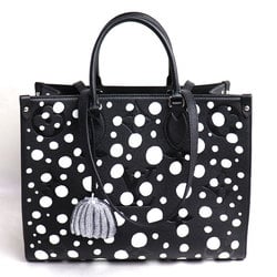 LOUIS VUITTON Louis Vuitton On the Go MM Yayoi Kusama Tote Bag Empreinte Black White M46389 Women's