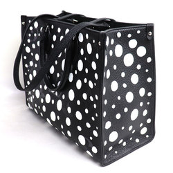 LOUIS VUITTON Louis Vuitton On the Go MM Yayoi Kusama Tote Bag Empreinte Black White M46389 Women's