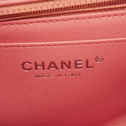 Chanel Shoulder Bag Matelasse Chain Lambskin Pink Women's