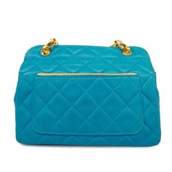 Chanel Shoulder Bag Matelasse Chain Lambskin Light Blue Women's