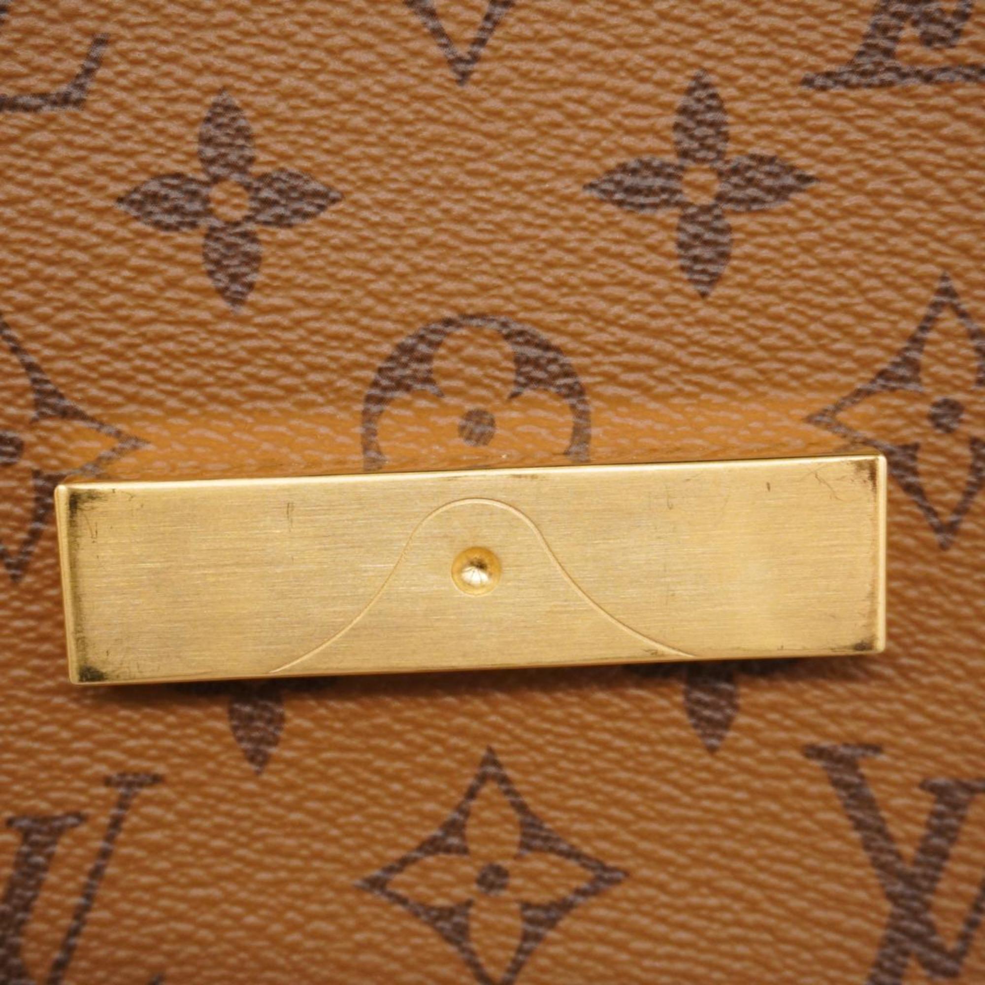 Louis Vuitton Handbag Monogram Reverse Dauphine MM M45958 Brown Ladies