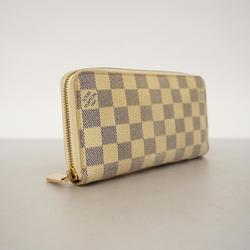 Louis Vuitton Long Wallet Damier Azur Zippy N60019 White Men's Women's