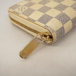 Louis Vuitton Long Wallet Damier Azur Zippy N60019 White Men's Women's