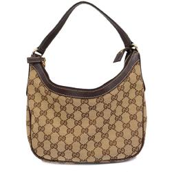 Gucci Shoulder Bag GG Canvas 154395 Brown Beige Champagne Women's