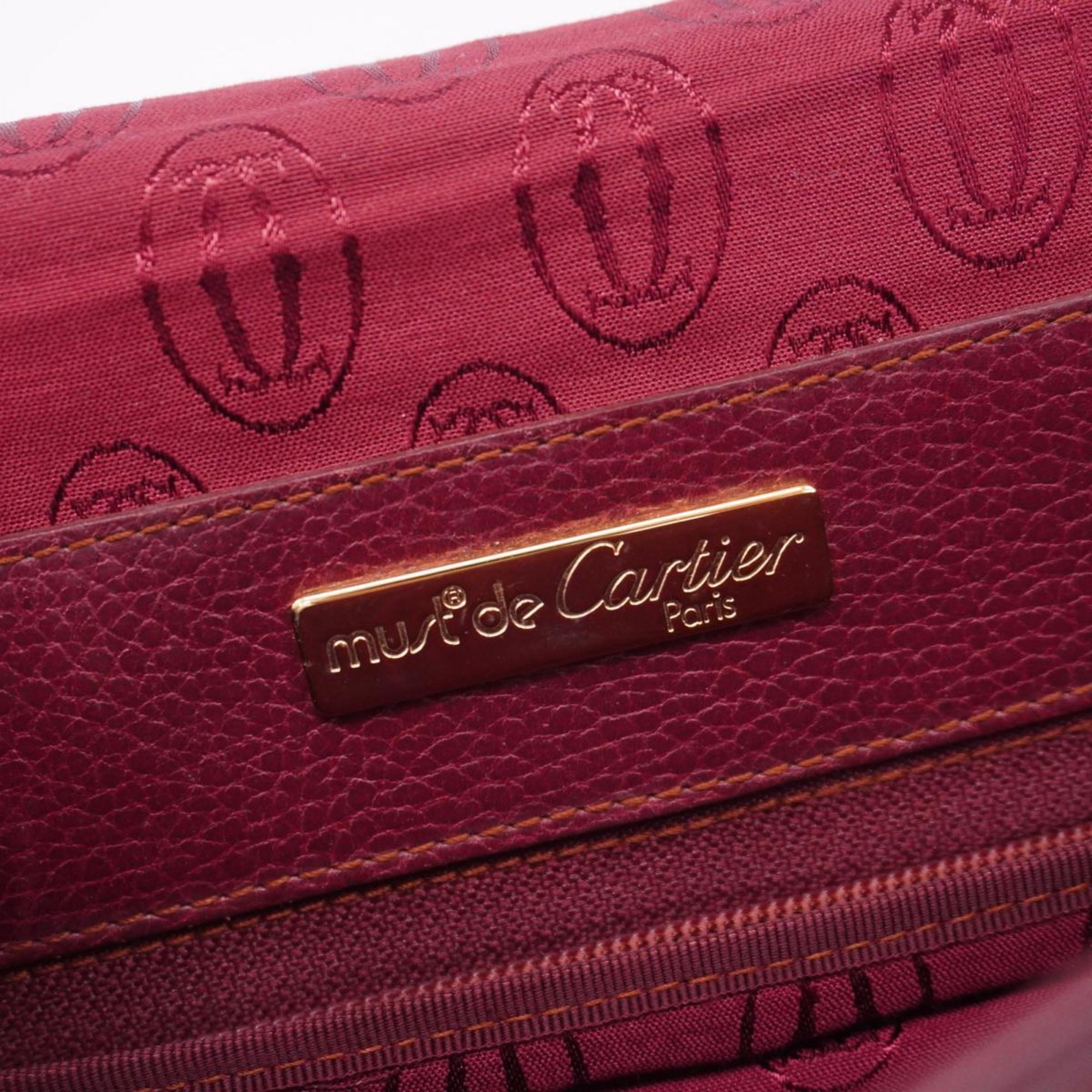 Cartier shoulder bag Trinity leather Bordeaux pink ladies