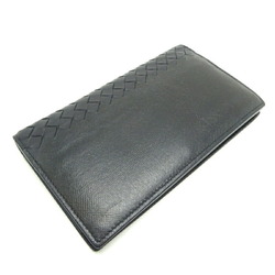 Bottega Veneta Intrecciato Cangle Long Wallet Men's 113993 Leather Black