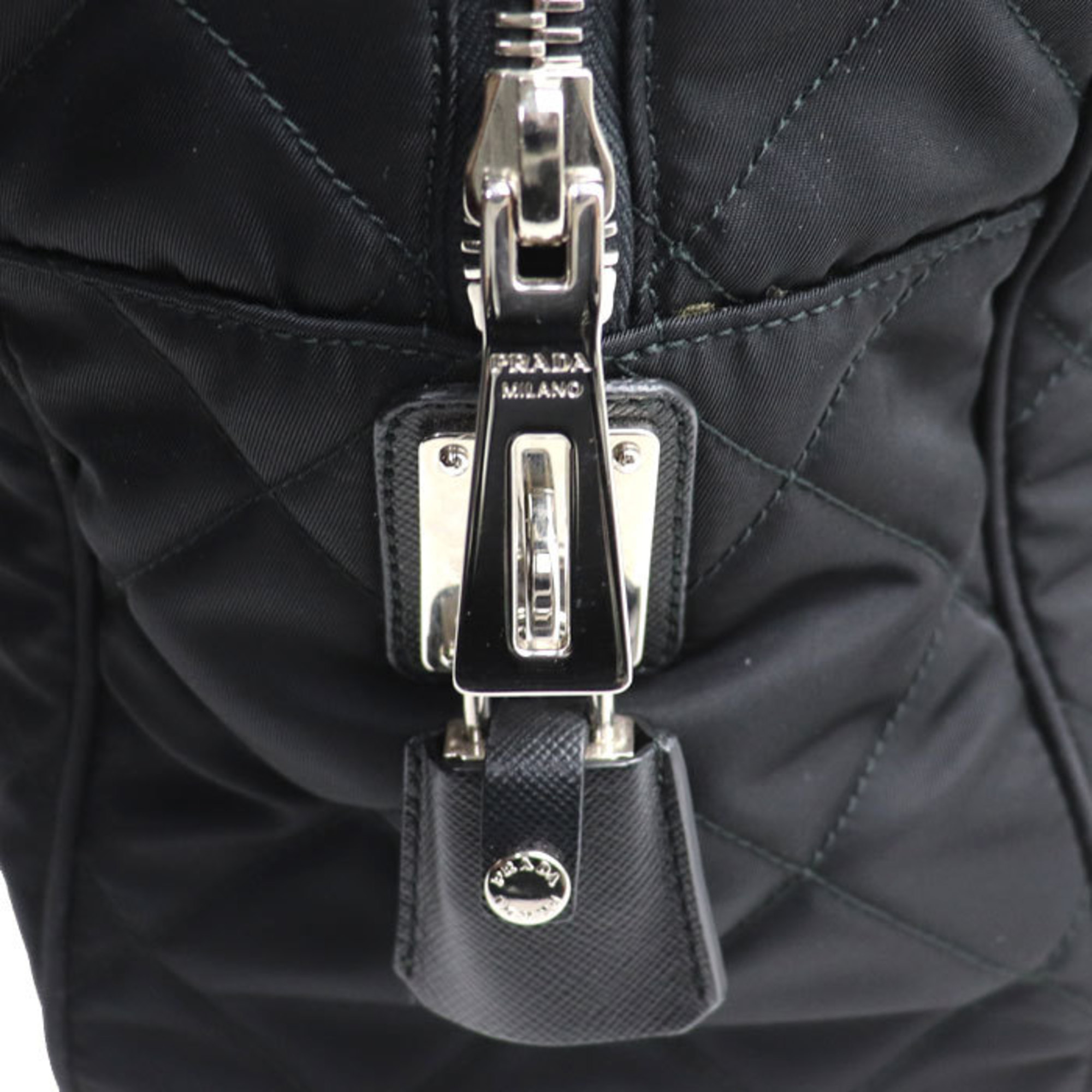 PRADA Prada Tessuto Impuntu Shoulder Bag Black BL0774 Outlet Women's