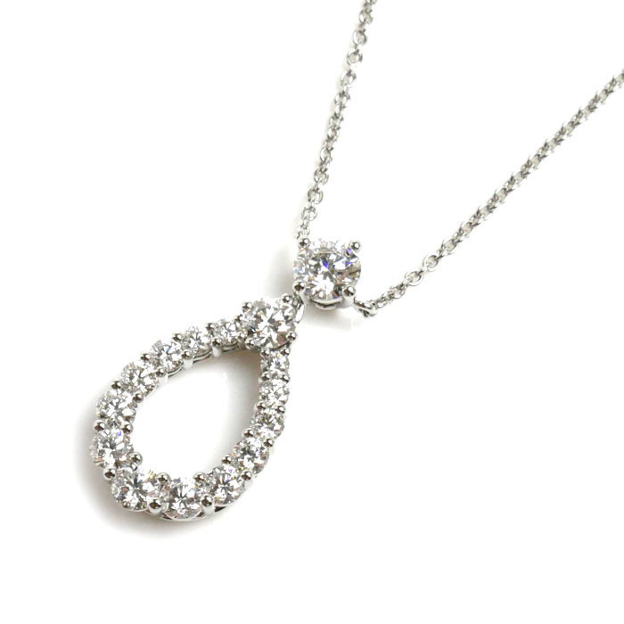 HARRY WINSTON Harry Winston Pt950 Platinum Loop Pendant Extra Large Necklace PEDPPLXLLP Diamond 4.9g 40cm Women's
