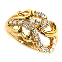 LANVIN K18YG Yellow Gold Ring Diamond 0.60ct Size 11.5 5.8g Women's