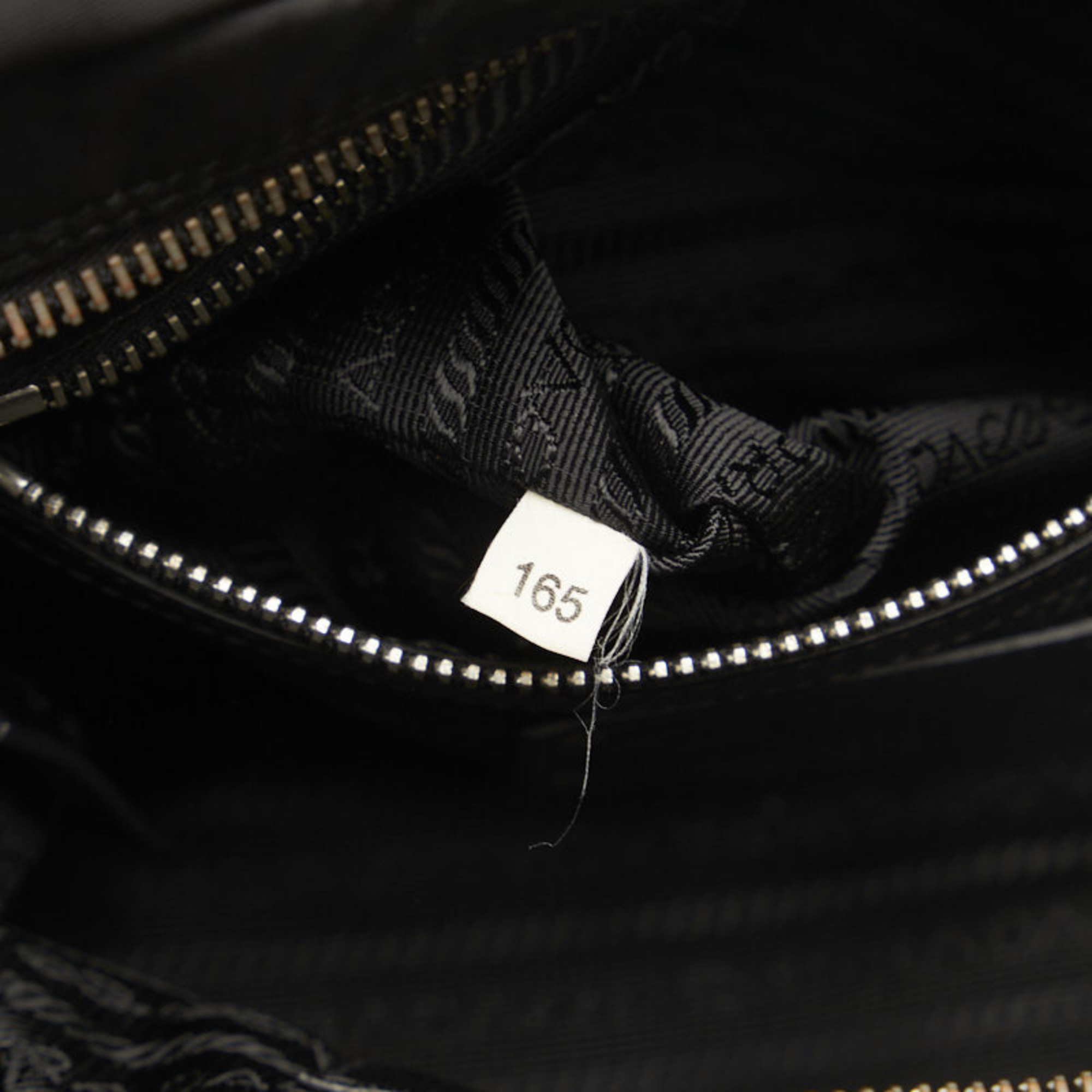 Prada Ruffle Handbag Black Nylon Leather Women's PRADA