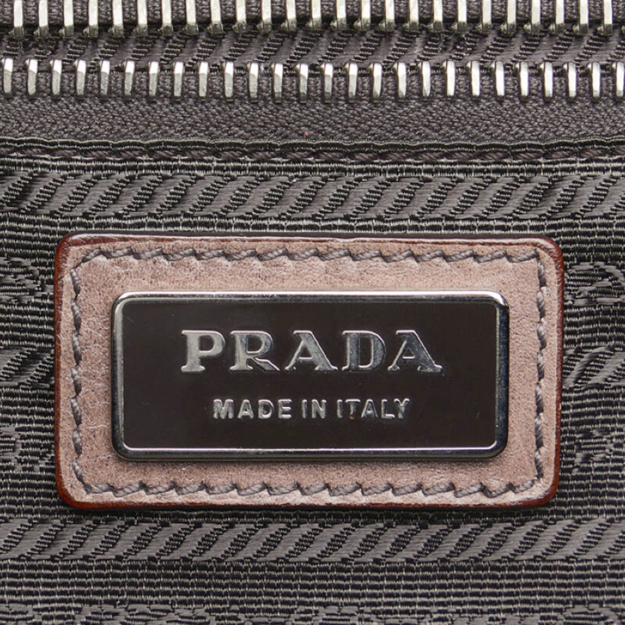 Prada Gradient Keyhole Handbag Beige Black Leather Women's PRADA