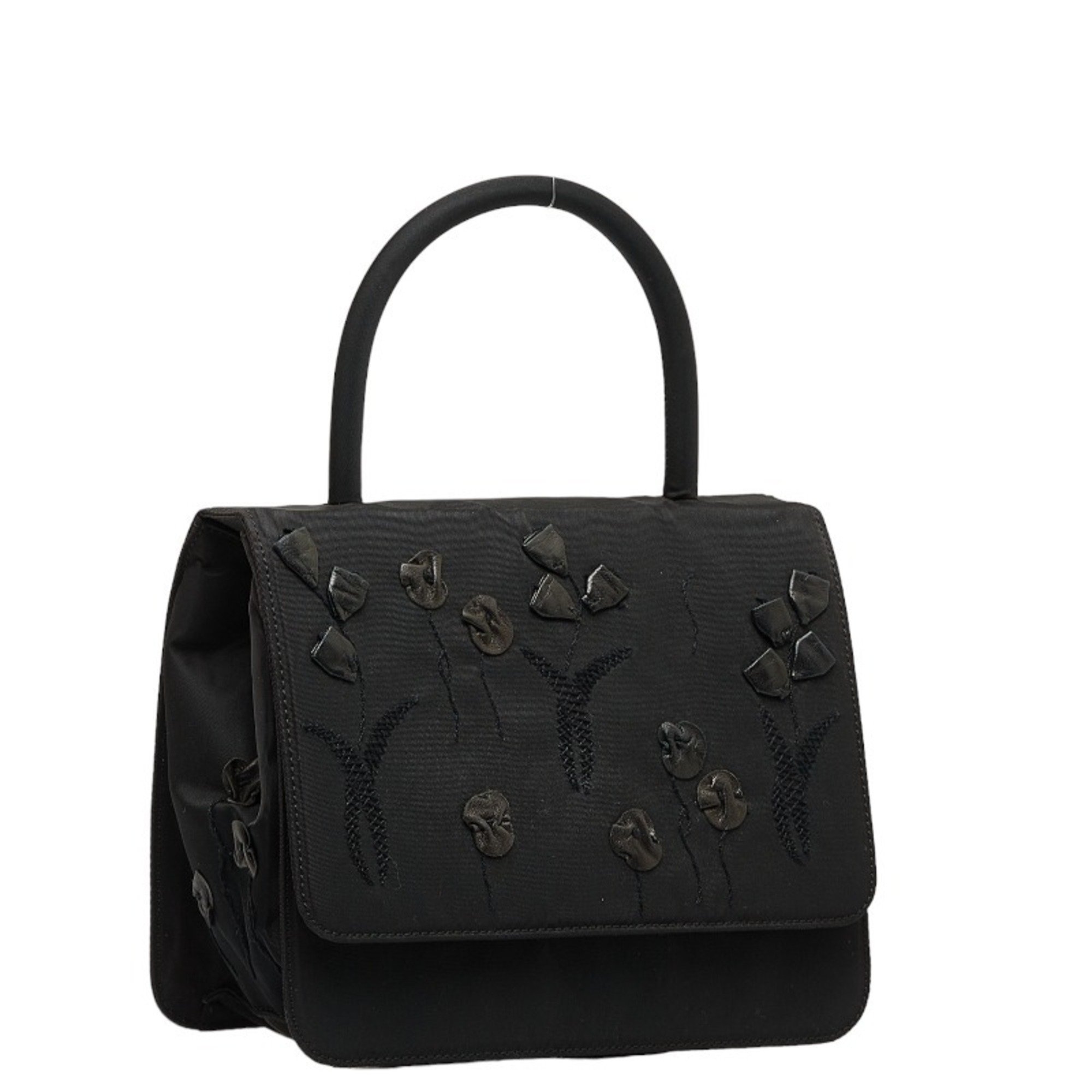 Prada Embroidered Handbag Black Nylon Women's PRADA