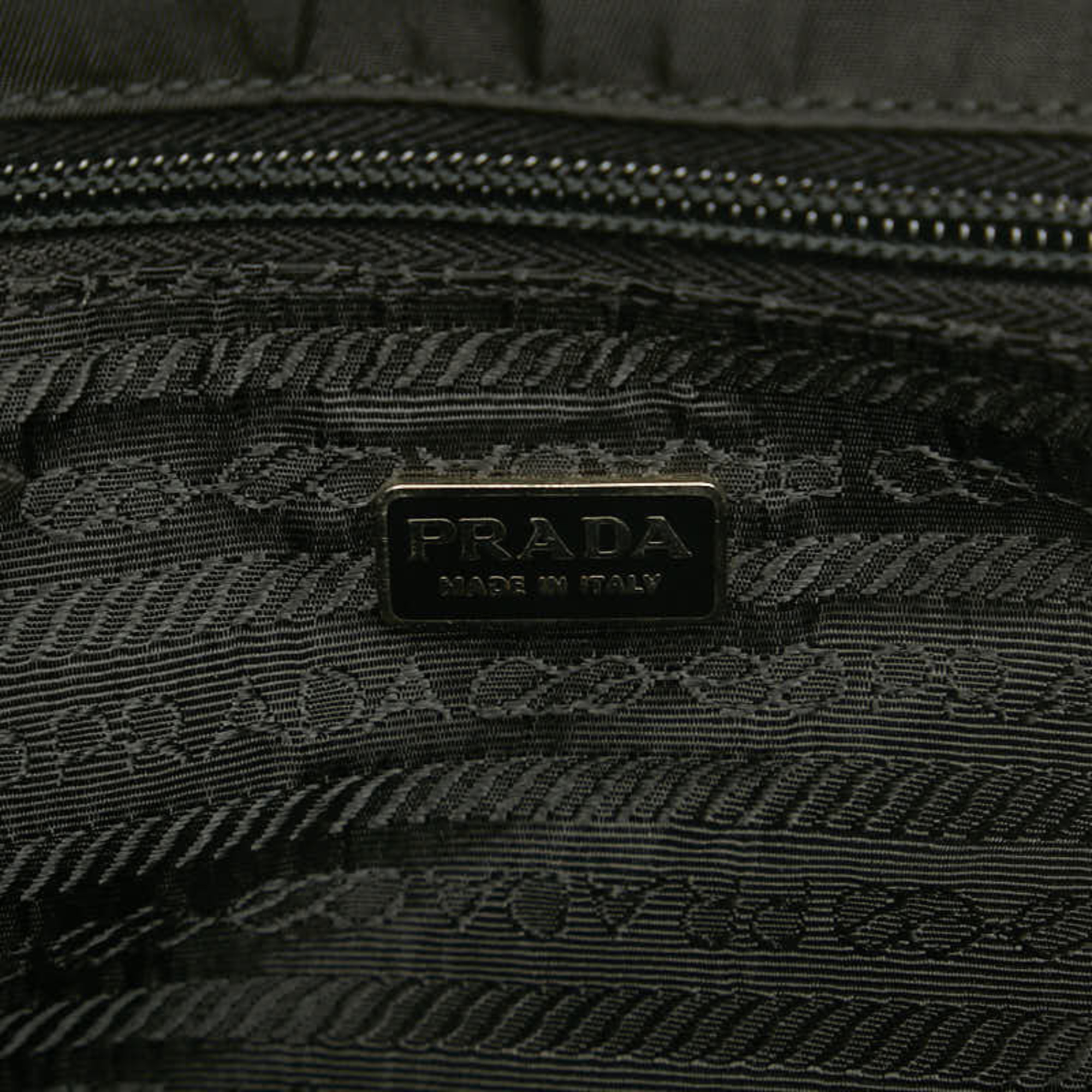 Prada Embroidered Handbag Black Nylon Women's PRADA