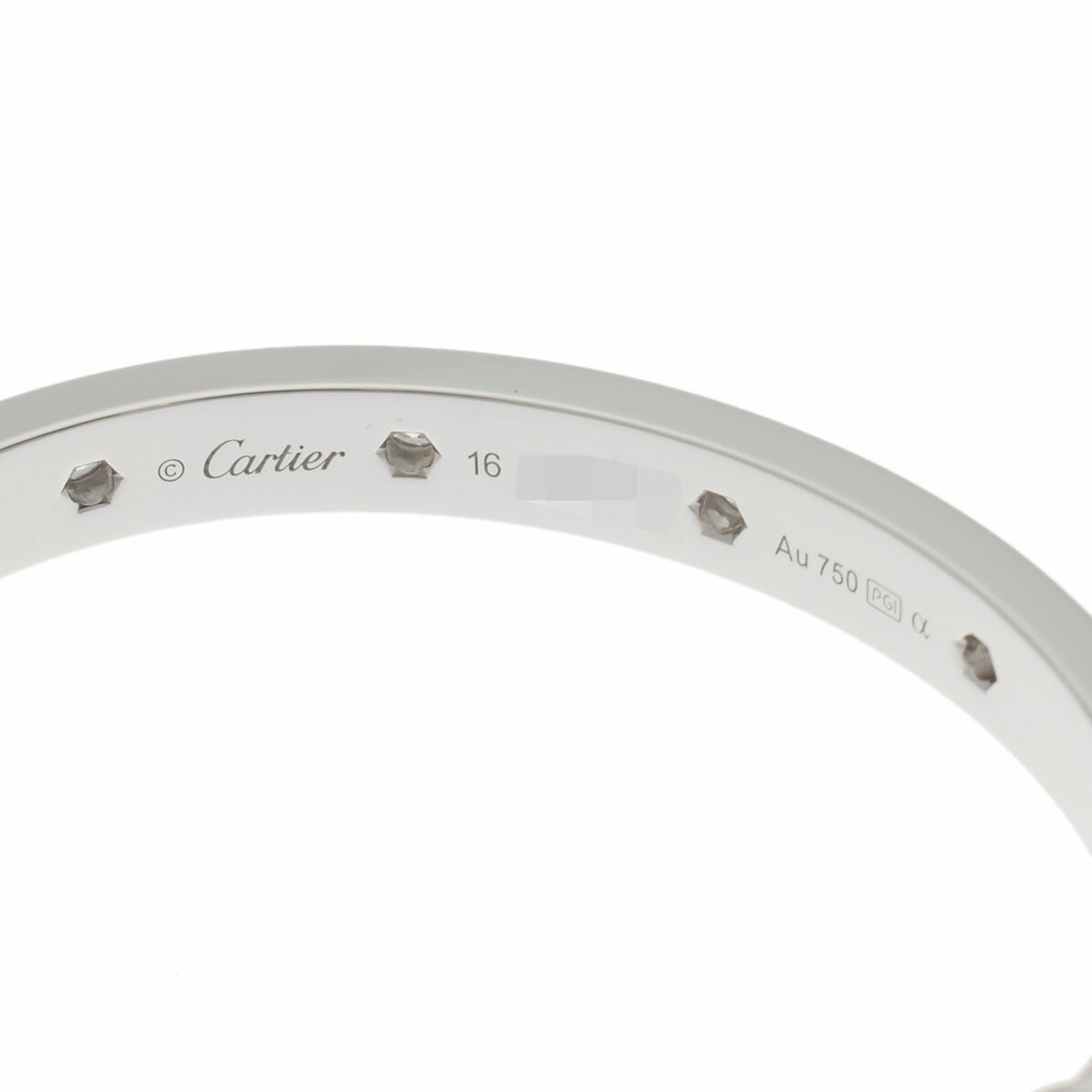 CARTIER Cartier Love Bracelet Full Diamond #16 - Women's K18 White Gold