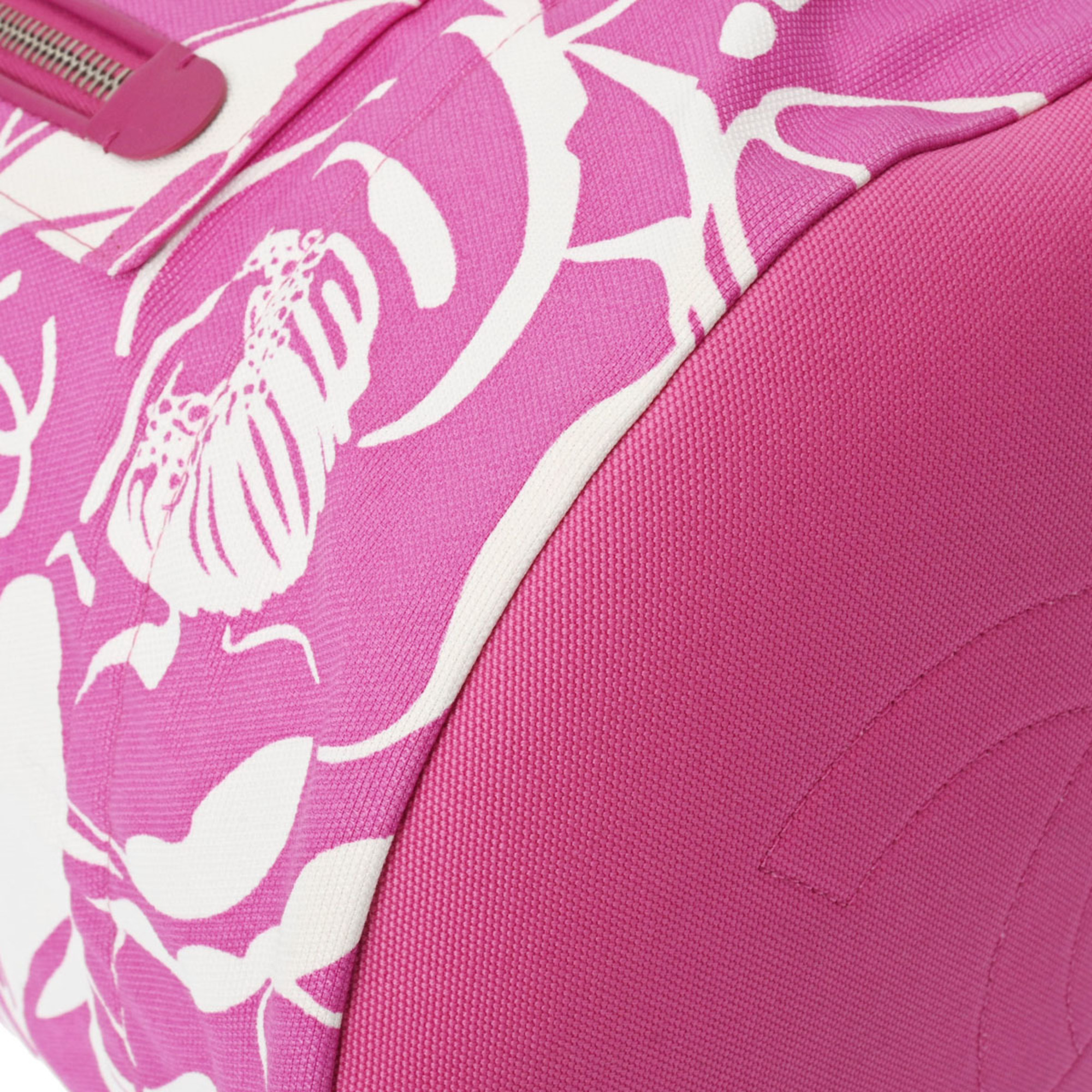 CHANEL Coco Beach Pink/White Women's Canvas Shoulder Bag