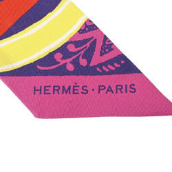 HERMES Twilly JEU DE SOIE UNIFORME Multicolor Women's 100% Silk Scarf Muffler