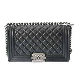 CHANEL Boy Chanel Chain Shoulder Bag 25cm Black A67086 Women's Lambskin