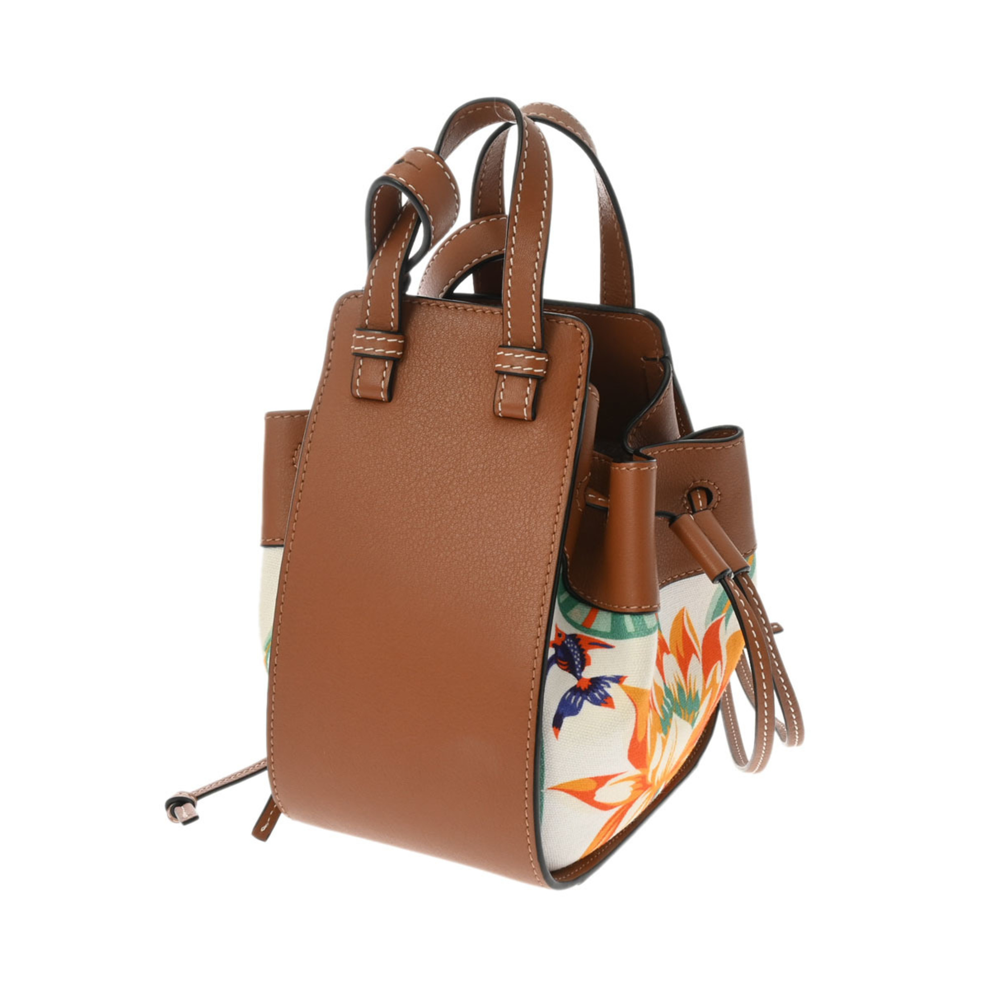LOEWE Hammock Paula Zui Visa Tan/White/Orange Women's Canvas Leather Shoulder Bag