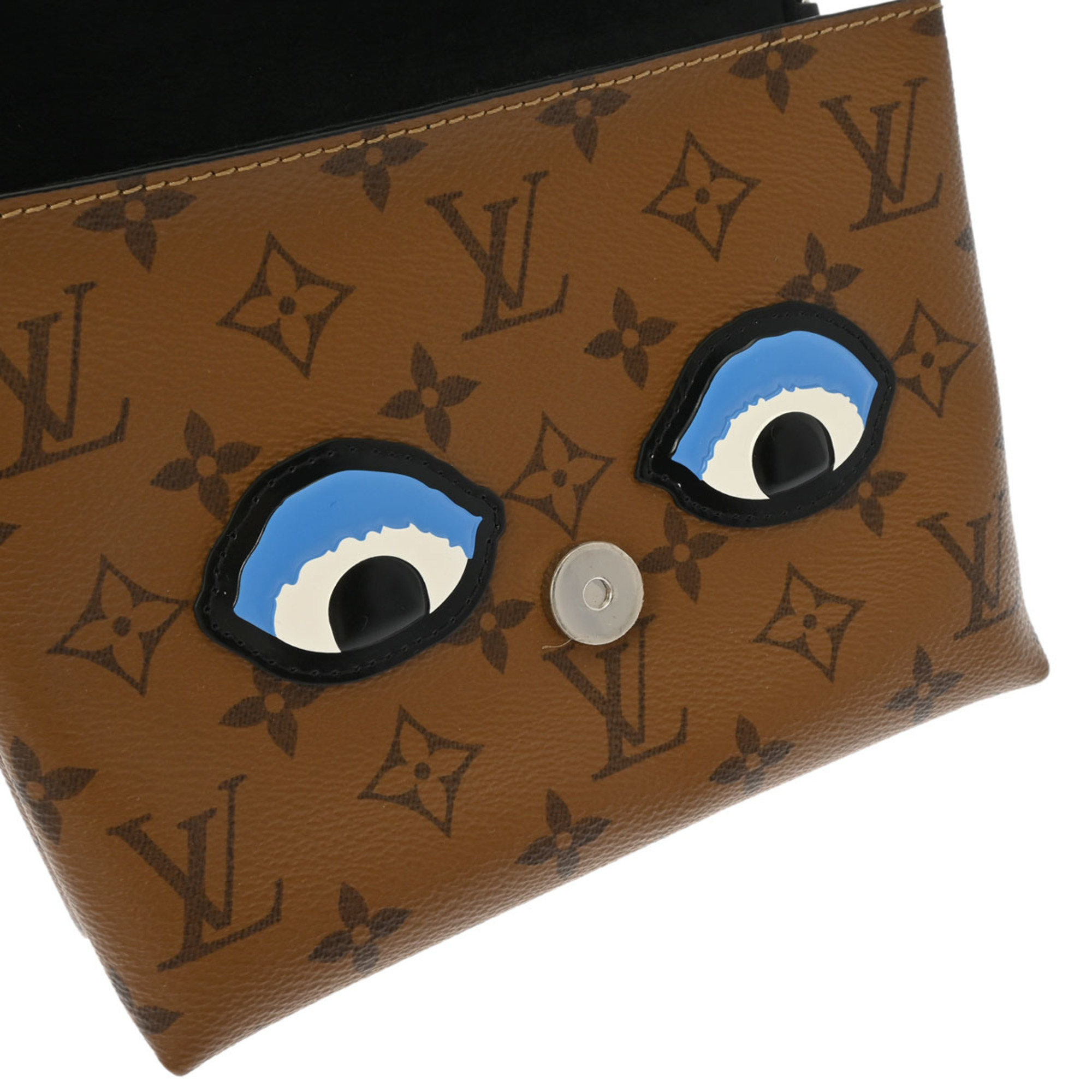 LOUIS VUITTON Louis Vuitton Monogram Pochette Kabuki Mask Brown M43495 Women's Reverse Canvas Shoulder Bag