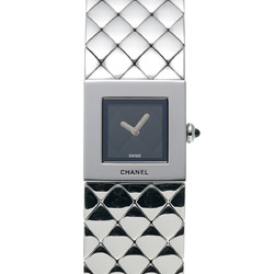 CHANEL Matelasse H0009 Ladies SS Watch Quartz Black Dial