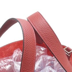 HERMES Picotin MM Handbag Rouge H (Silver hardware) Taurillon U stamp B21 Women's Men's Bag Leather