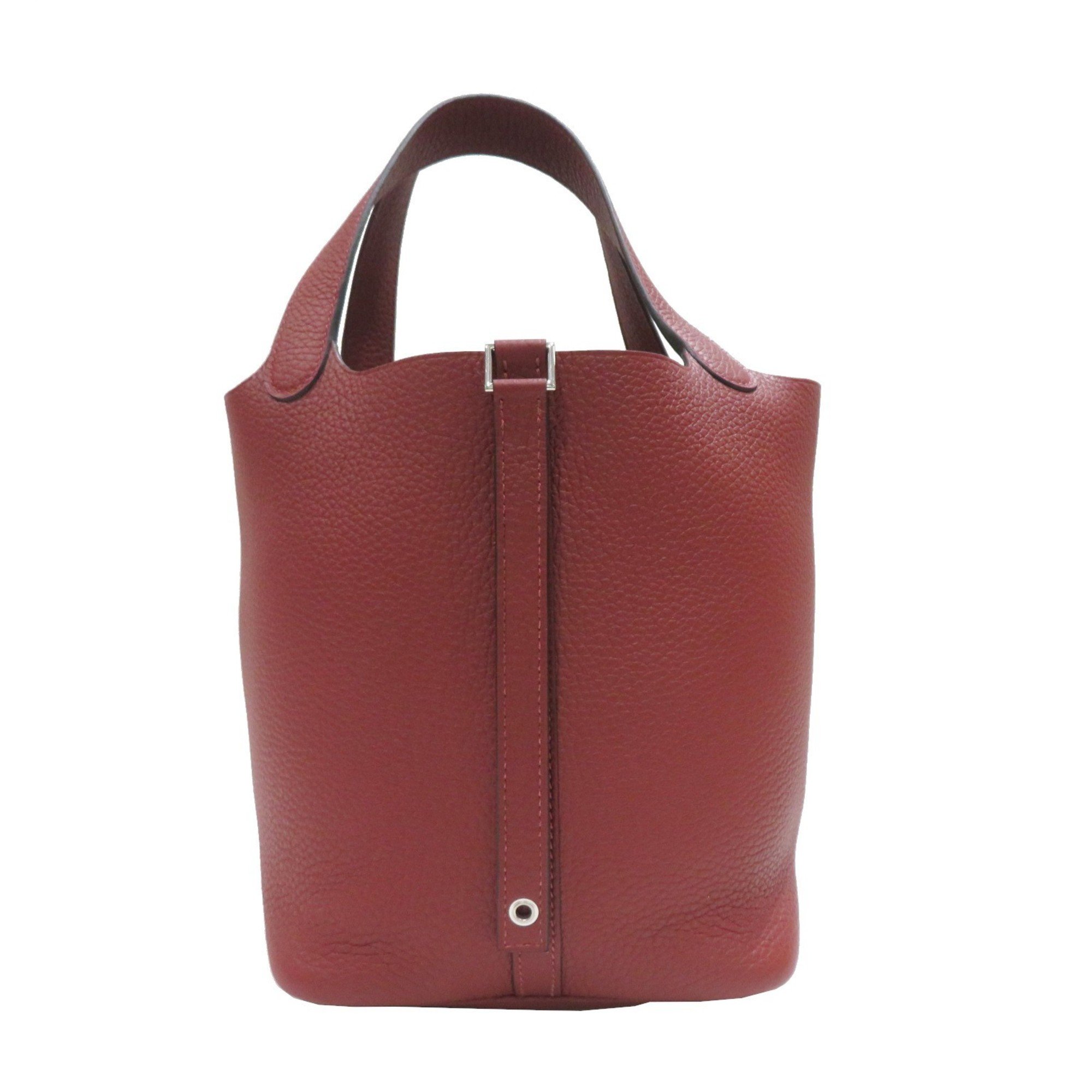 HERMES Picotin MM Handbag Rouge H (Silver hardware) Taurillon U stamp B21 Women's Men's Bag Leather