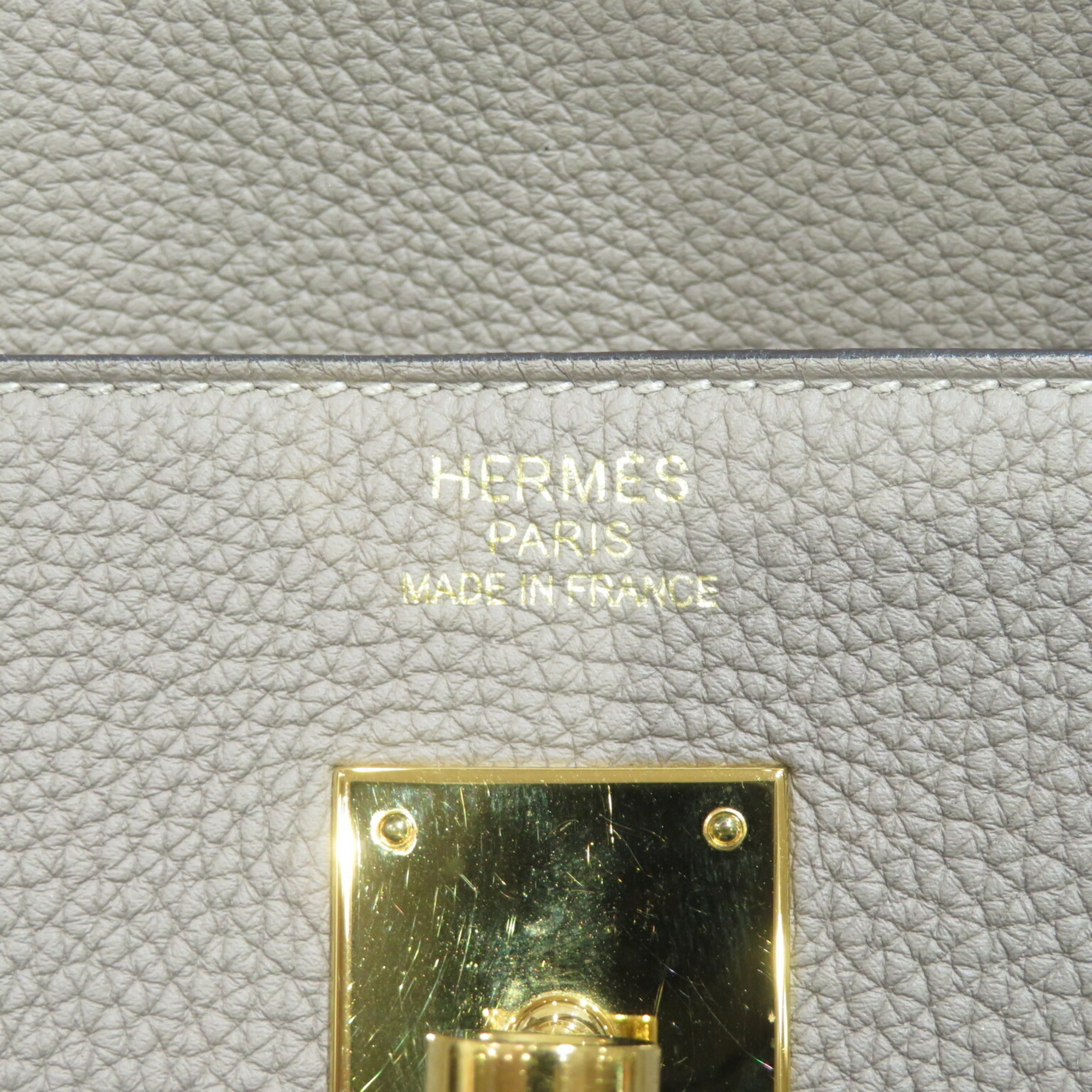 HERMES Birkin 40 Handbag Gris Asphalt (G Hardware) Togo A Stamp B127 Women's Men's Bag Leather