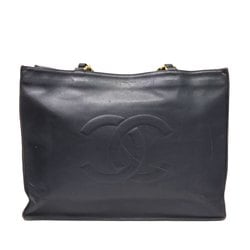 CHANEL Coco Mark Chain Tote Bag Black (G Metal Fittings) Leather 17 Women's Men's Bags
