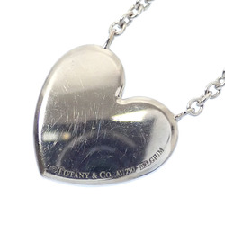 Tiffany Metro Heart Necklace for Women, Diamond, K18WG, 3.2g, 18K White Gold 750, Full Diamond Pavé