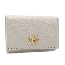 Gucci Tri-fold Wallet Double G Women's Light Gray Pink Blue 735212