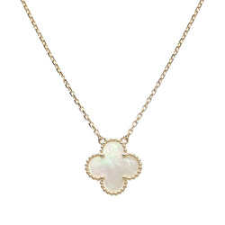 Van Cleef & Arpels Necklace Alhambra Pendant for Women Mother of Pearl K18YG 5.0g 18K Yellow Gold 750