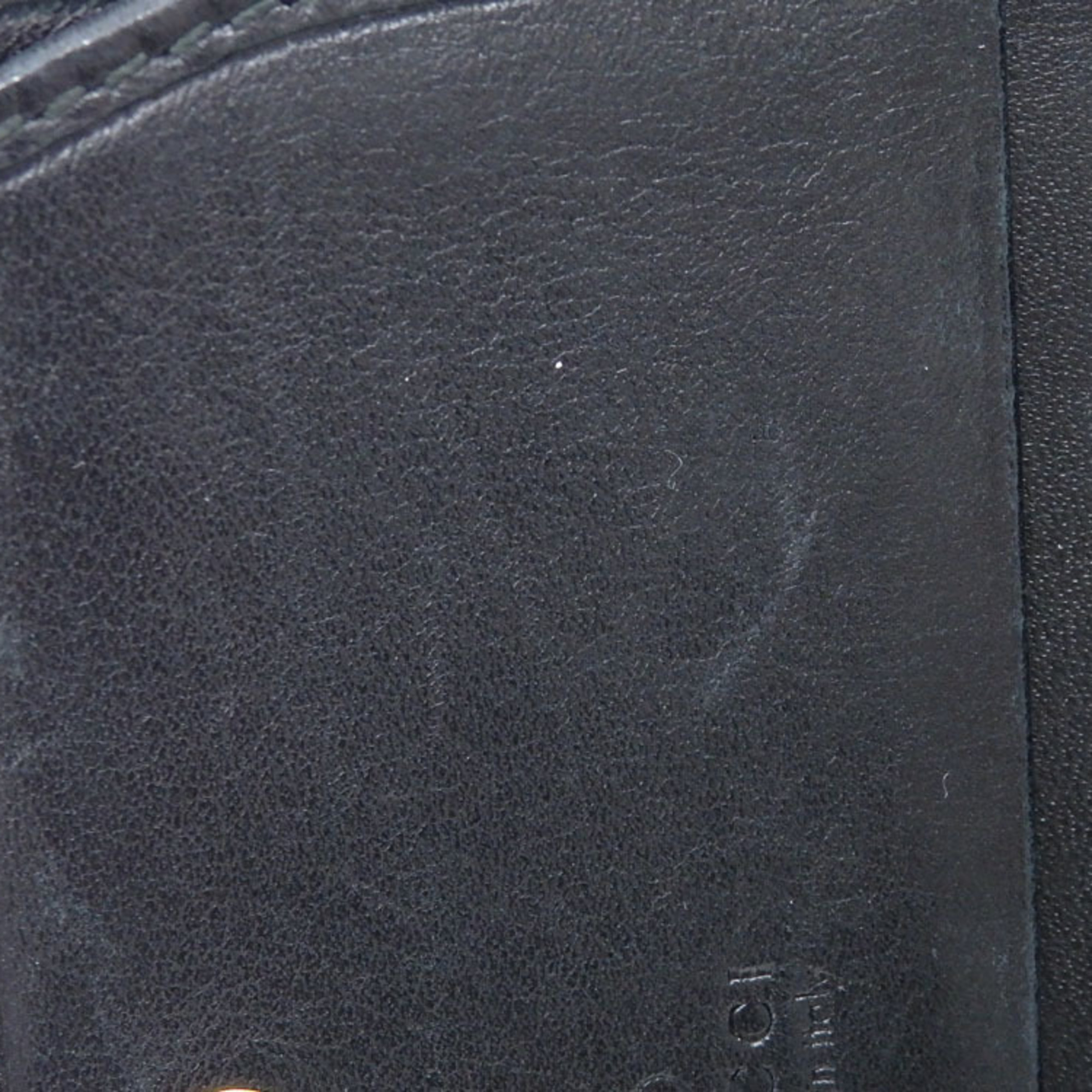 Gucci Bi-fold Wallet Double G Card Case Women's Black Leather 466492