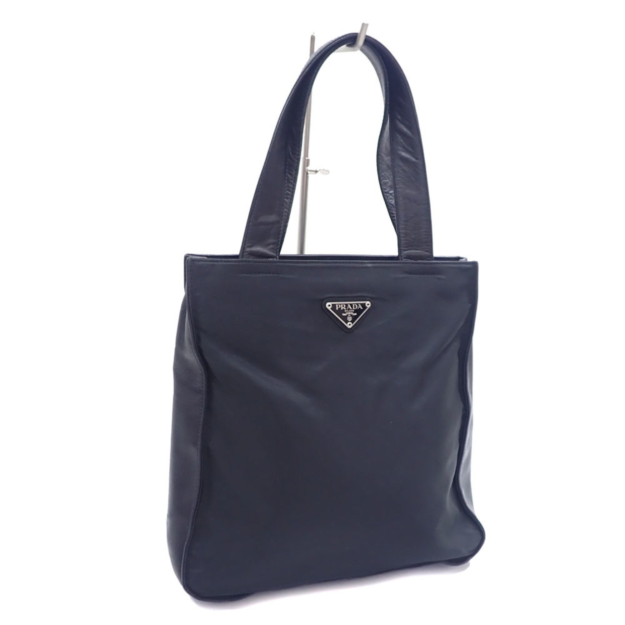 Prada tote bag for women in black, nylon and leather